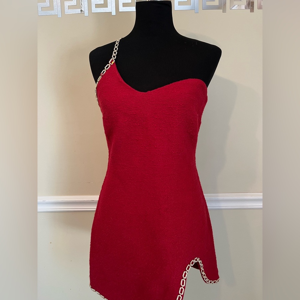 Red Zara Dress Gold Strap